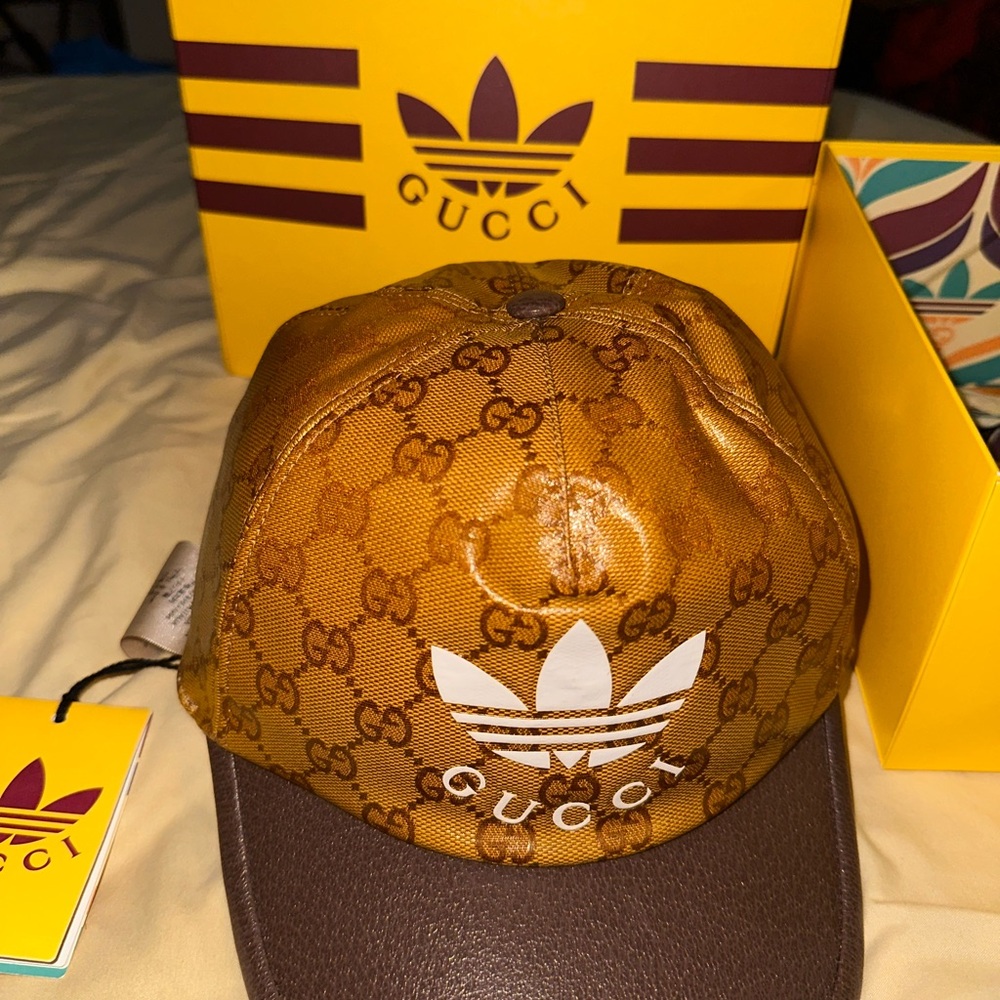 Gucci x Adidas Brown and Gold Hat